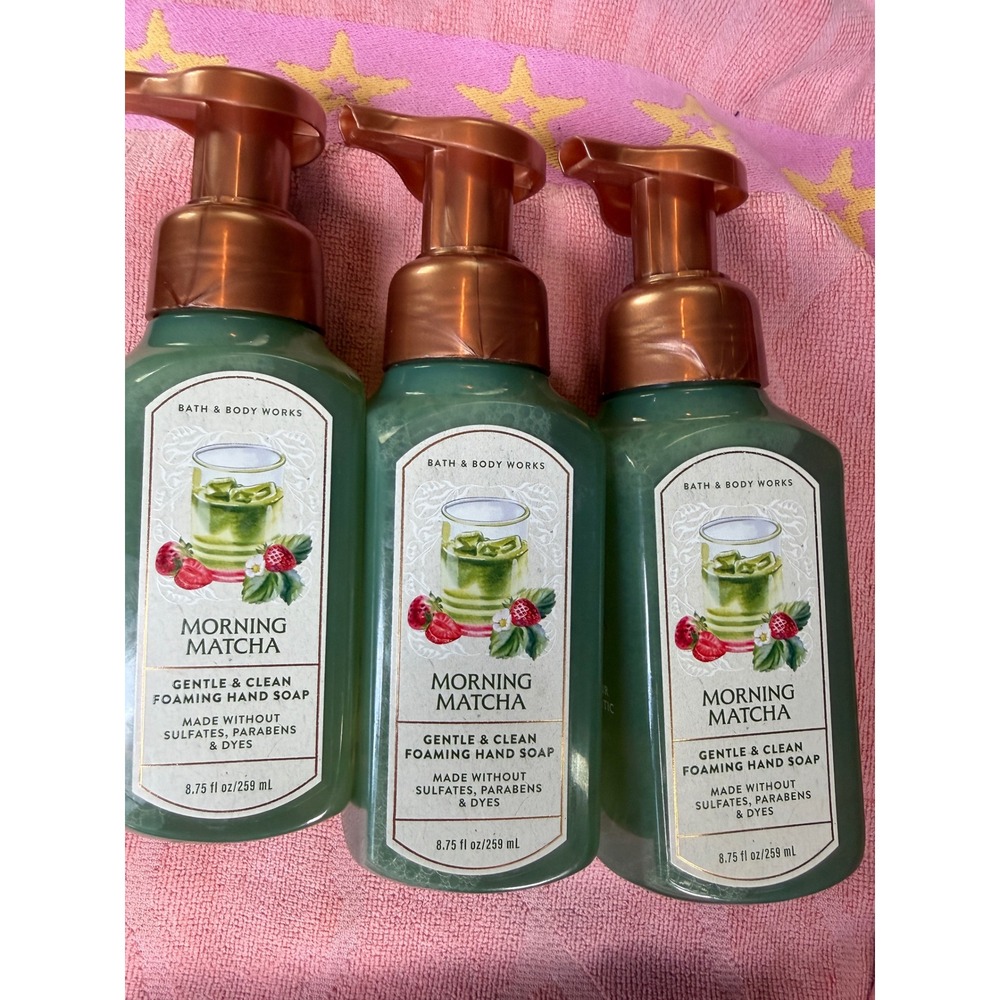 Bath and Body Works Foaming Hand Soap Morning Matcha Gentle & Clean Set of 3